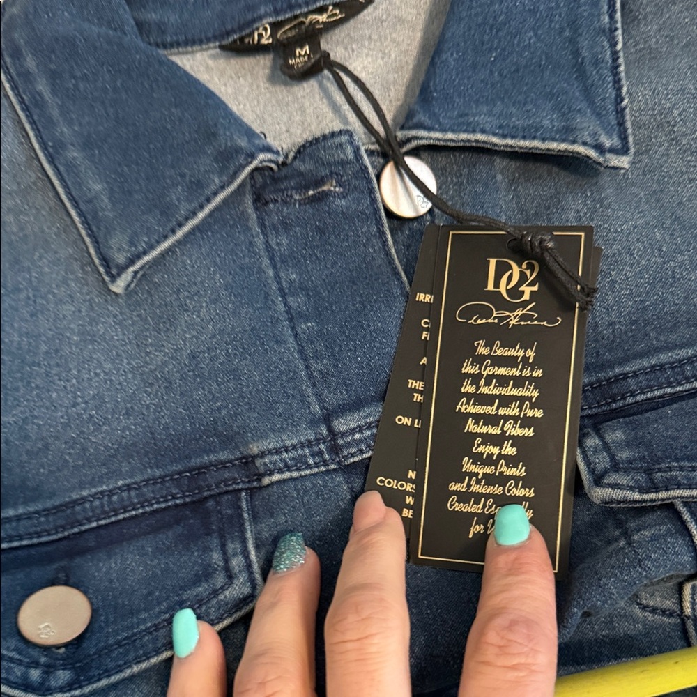 NWT Diane Gilman Blue Denim Jacket with stretch. - Picture 11 of 11